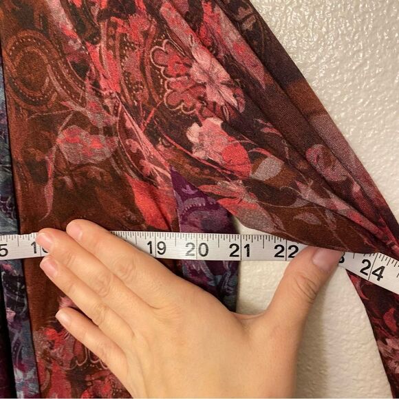 Soft Surroundings Ballia Topper Cardigan Boho Paisley Floral colorful printart M - Picture 6 of 11